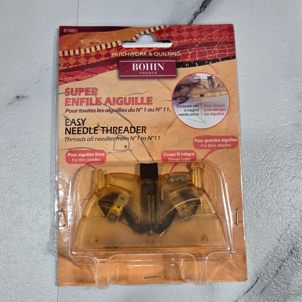 Bohin France 81980 Easy Needle Threader Hand Sewing Needles Size 1-11 NOS